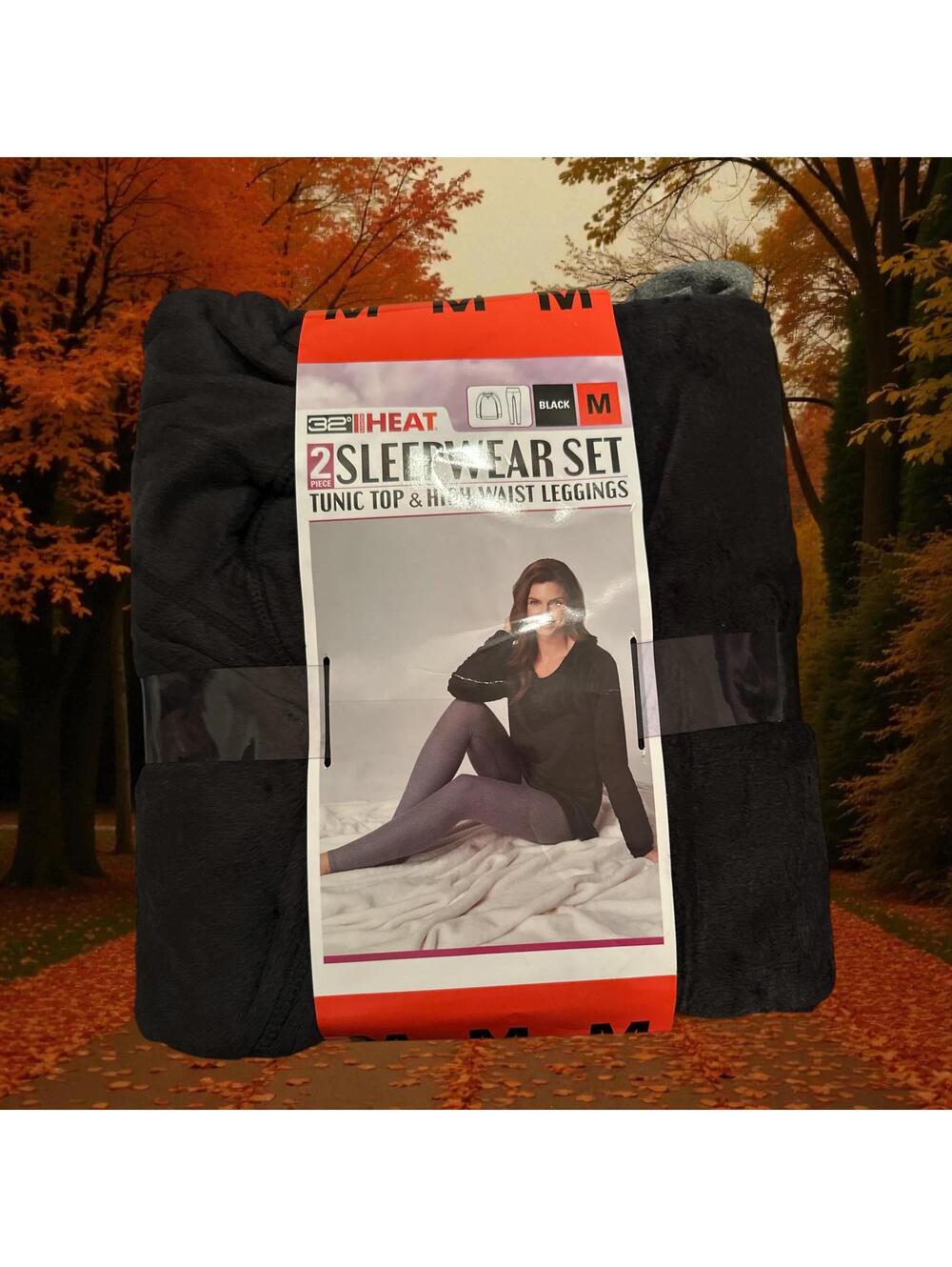 32 Degrees Women’s 2-Piece Sleepwear Set Medium Black
